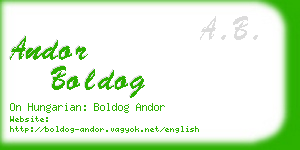 andor boldog business card